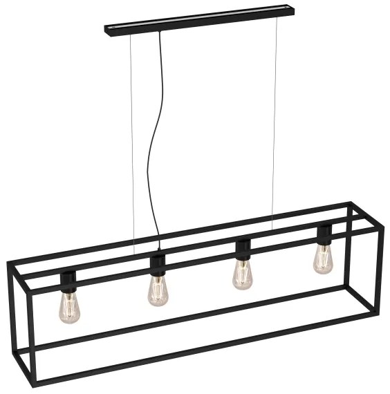 Lampadario su corda FRAME 4xE27/60W/230V nero