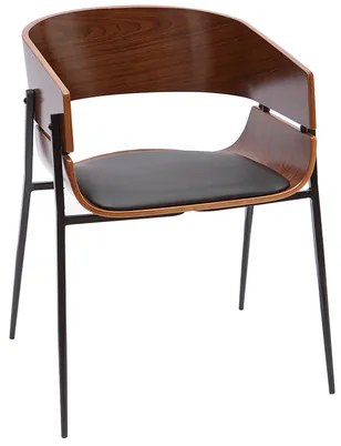 Sedia design nero e legno scuro WESS
