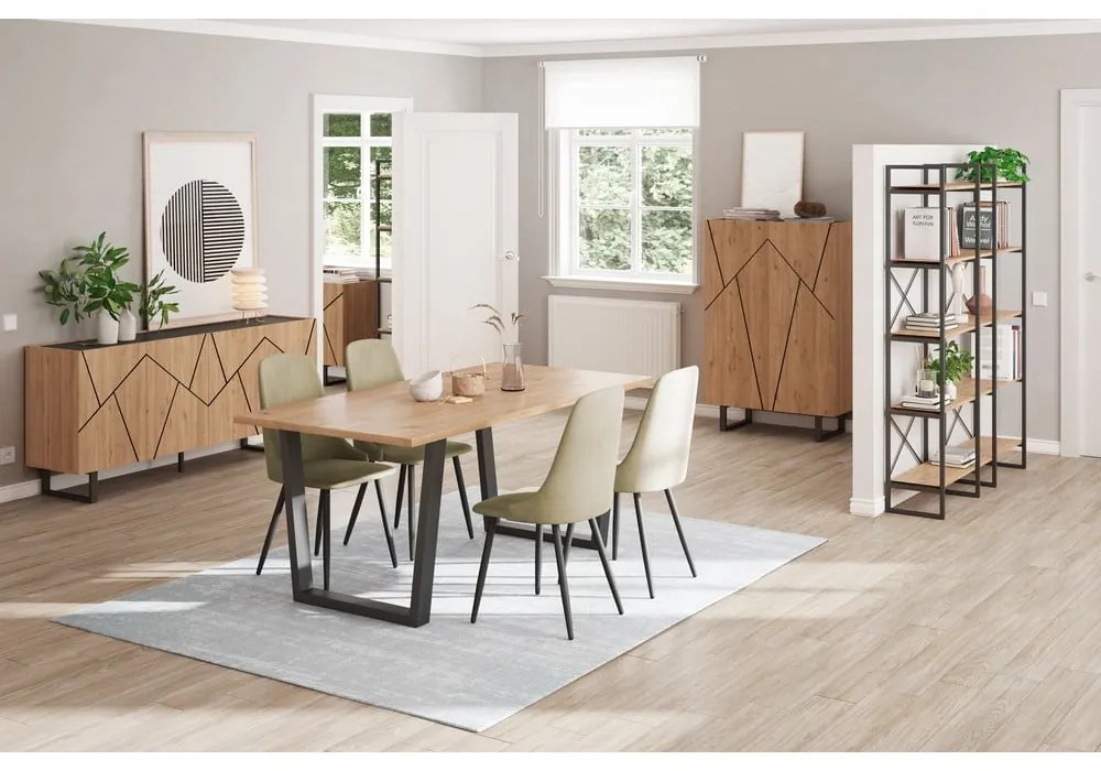 Scaffale in rovere nero/naturale 144x175 cm Dusan - Marckeric