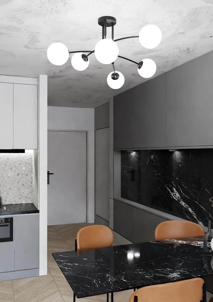 Lampadario a sospensione PREGOS 6 BLACK