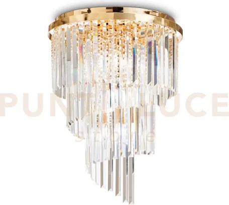 Carlton lampadario a soffitto in cristallo molato e metallo finitur...