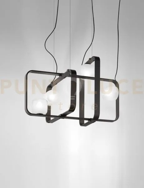 Groove sospensione 3b bianco sfumato montatura antracite 4 luci att...
