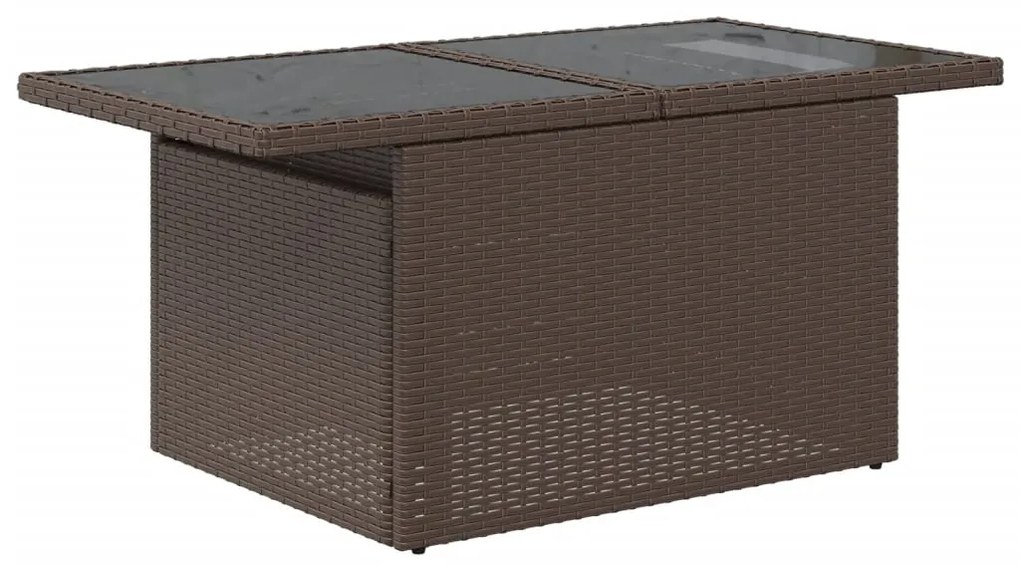 Set divani da giardino 11 pz con cuscini polyrattan marrone