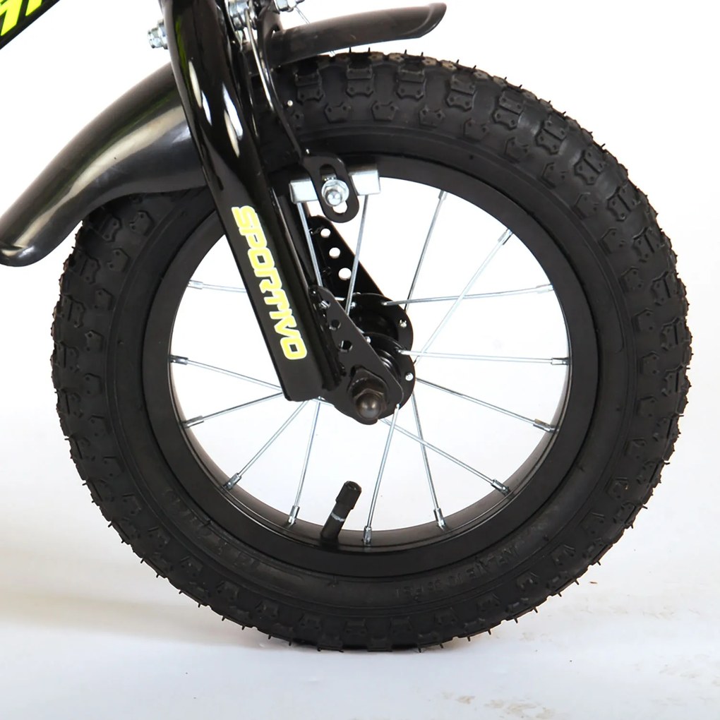 Bicicletta per Bambini 16" Stabilizzatori e Freni Caliper Giallo...