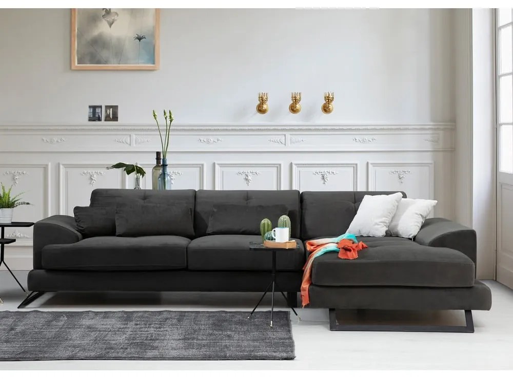 Divano angolare grigio scuro (angolo destro) Frido - Balcab Home