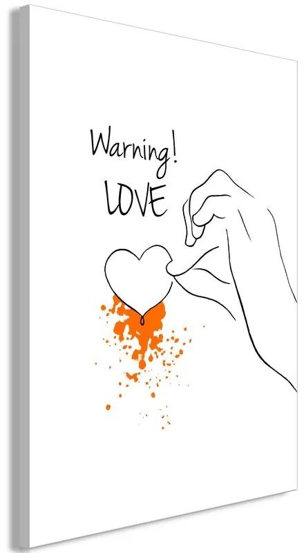 Quadro  Warning! Love (1 Part) Vertical  Larghezza x Altezza Home decor 40x60