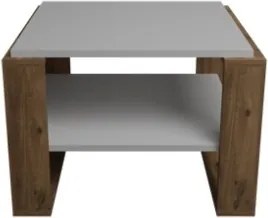 Tavolino Basso Da Salotto Stile Moderno 63x54x45 Axel Rovere E Bianco