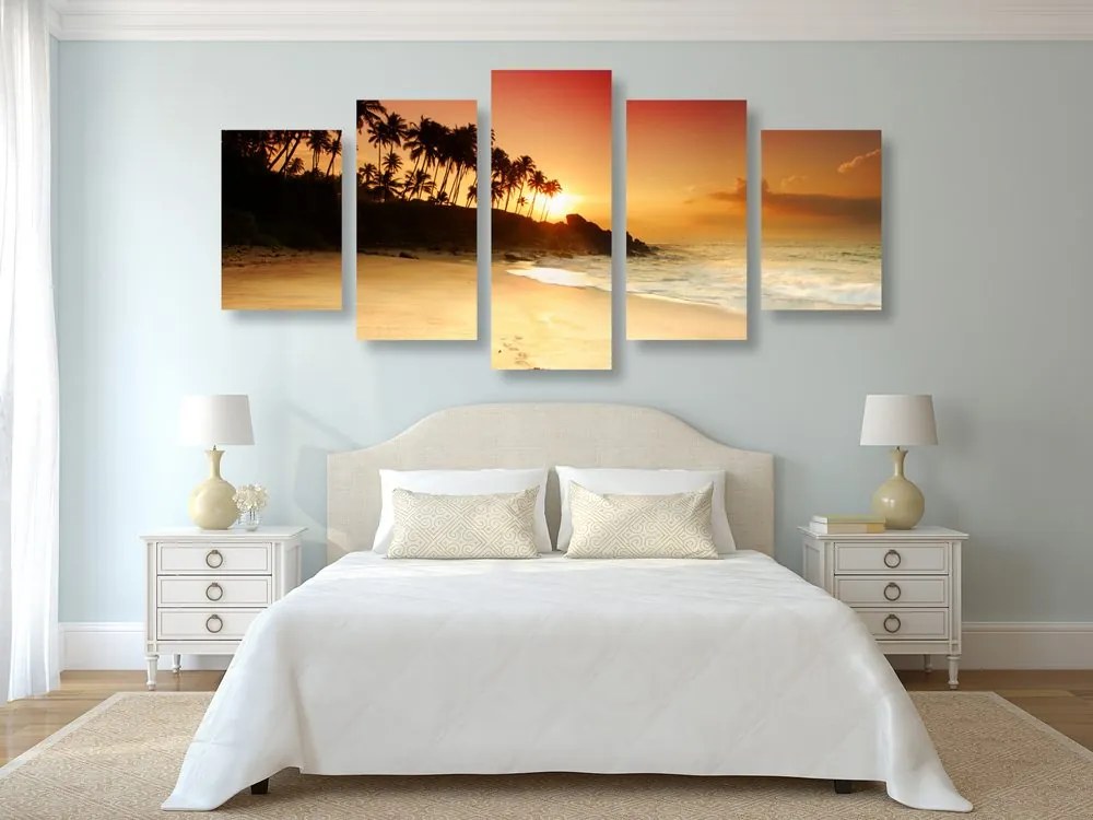 Quadri 5 pezzi – Tramonto in Sri Lanka