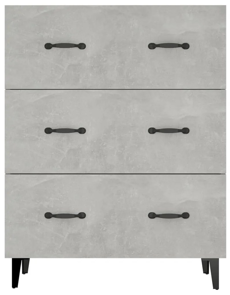 Credenza Grigio Cemento 69,5x34x90 cm in Legno Multistrato