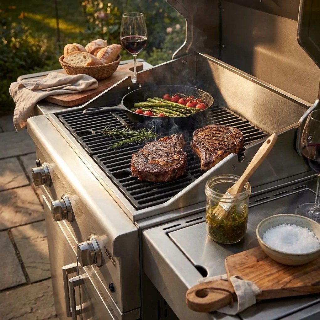 GRIGLIA - griglia in ghisa per barbecue DIABLO e PIROS 3 e 5 fuochi