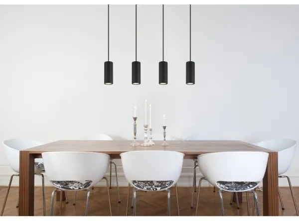 Globo 57918-4HB - Lampadario a sospensione con filo JAMES 4xGU10/25W/230V nero