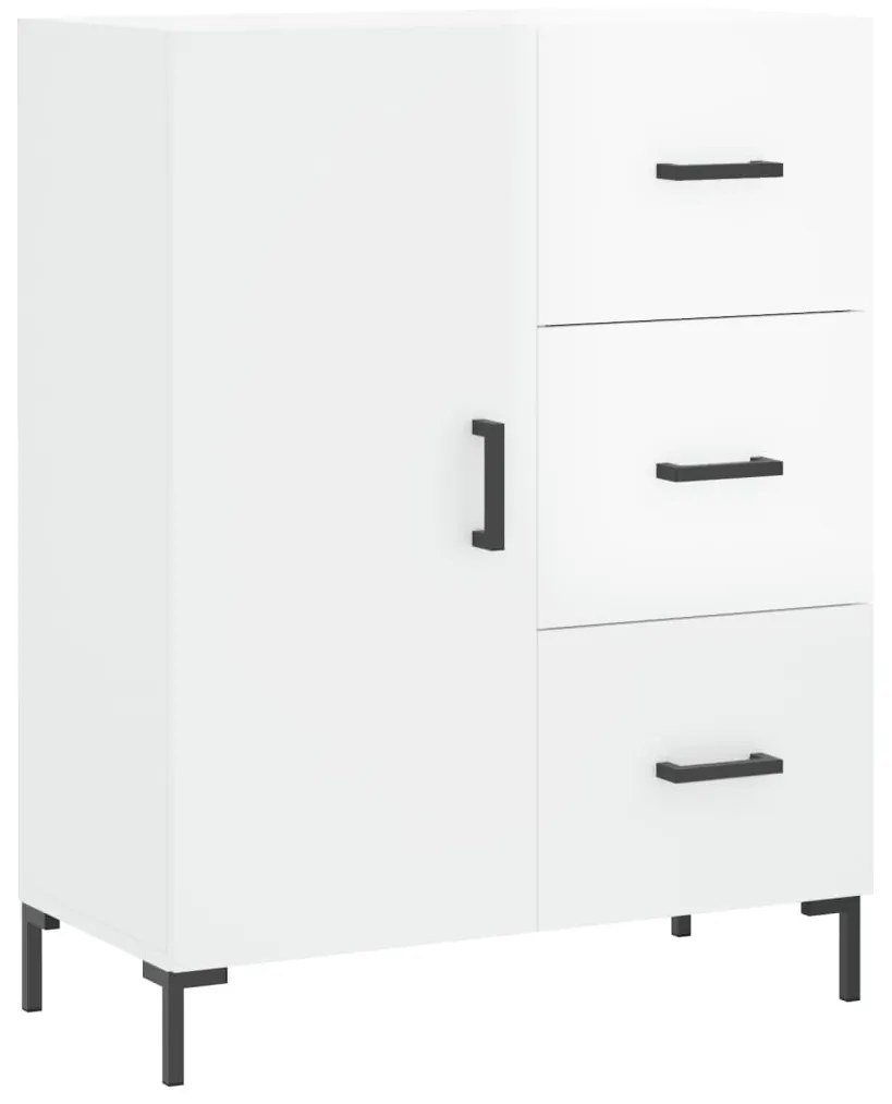 Credenza 69,5x34x90 cm in legno multistrato bianco lucido