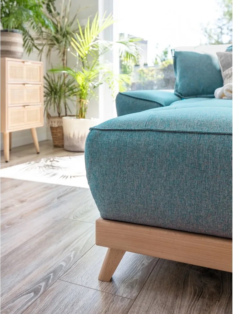 Divano letto angolare turchese (variabile) Dazzling Daisy - Miuform