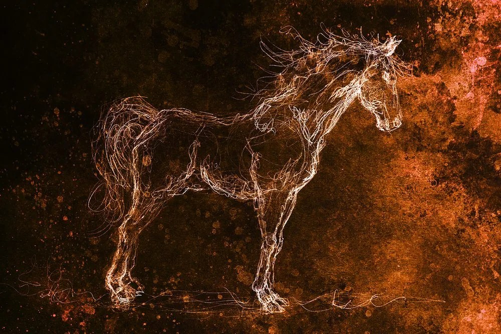 Carta da parati – Cavallo astratto