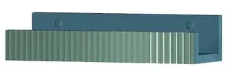 Mensola per bagno Niwa L 40 cm laccato opaco blu pacifico con vetro verde timo