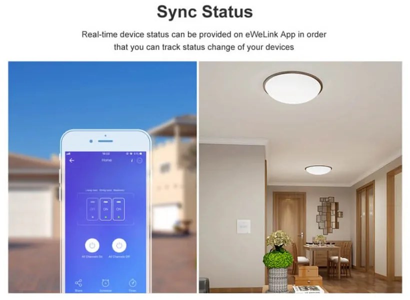 Interruttore Smart WiFi 1 tasto scatola 503 SONOFF TX Serie Colore Bianco