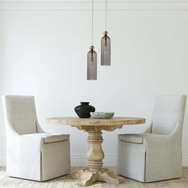 Lampadario a sospensione con cavo PIEGA 1xE14/40W/230V ottone/nero fumé