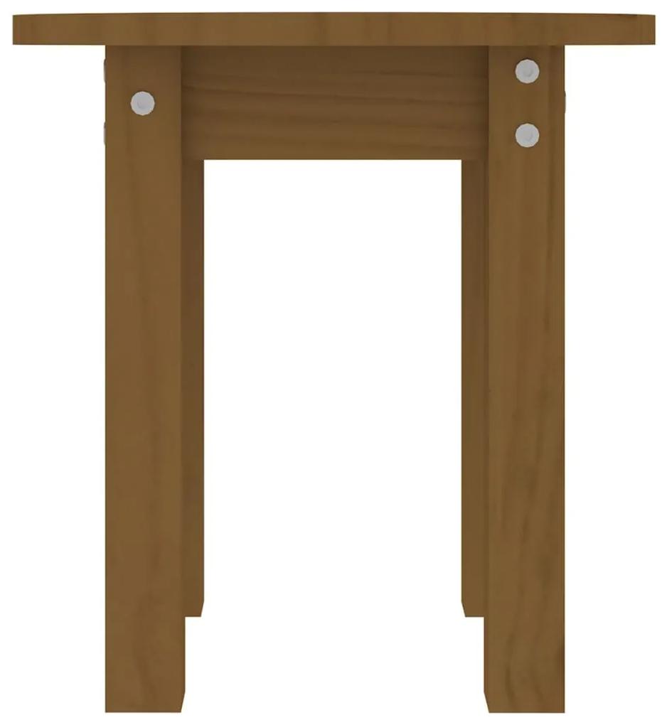 Tavolino da Salotto Miele Ø 35x35 cm in Legno Massello di Pino