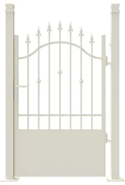 Cancello manuale battente Civetta in ferro, apertura a destra, L 104.5, H 150-165 cm, di colore bianco