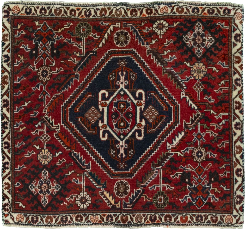 Shiraz Tappeto persiano 70x60 Rosso (Iran) Annodato A Mano