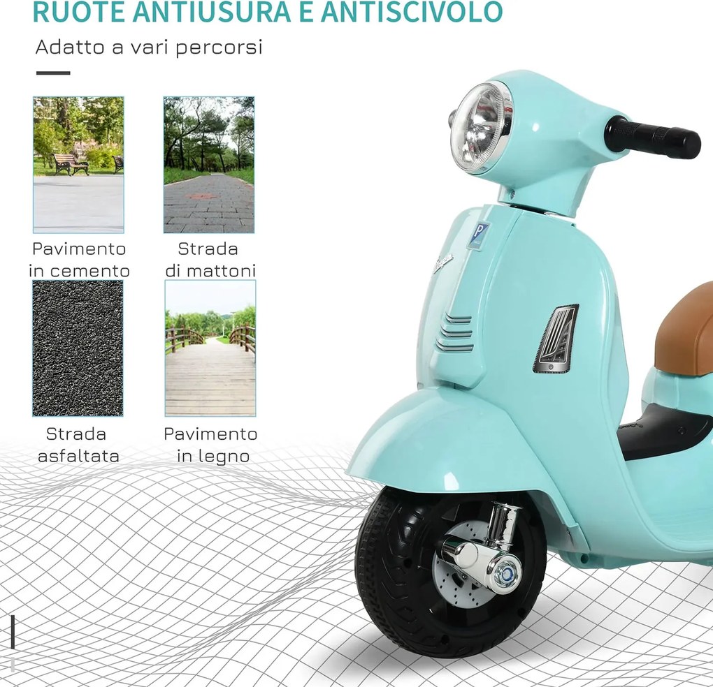 Scooter Elettrico per Bambini Licenza Ufficiale Piaggio Vespa Small 7,2V 2,5Ah Verde...