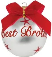 Pallina Natale con scritta Best Brother 10 cm