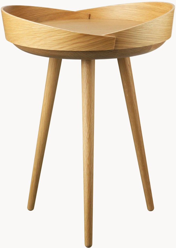 Tavolino rotondo in legno di quercia fatto a mano Bakketop