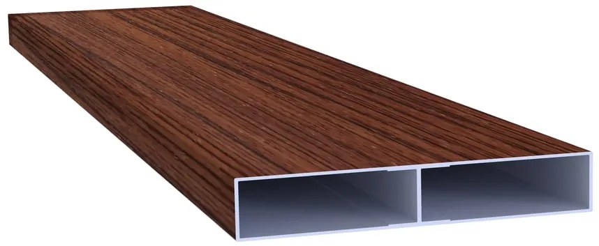 Doga per pannelli ALBA Maia aperta noce in alluminio H 12 x L 148 cm x Sp 20 mm, 4 pezzi