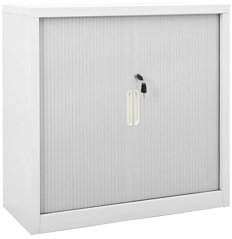 Armadio anta scorrevole e fioriera grigio 90x40x113 cm acciaio