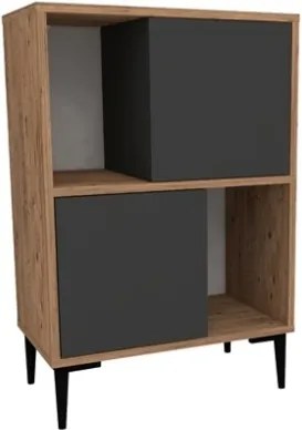 Mobile Da Cucina Multiuso Dispensa 60x35x90 Nikla Rovere E Antracite