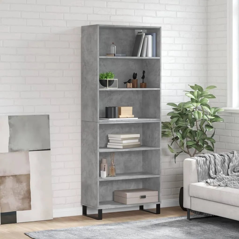 Credenza grigio sonoma 69,5x32,5x180 cm legno multistrato