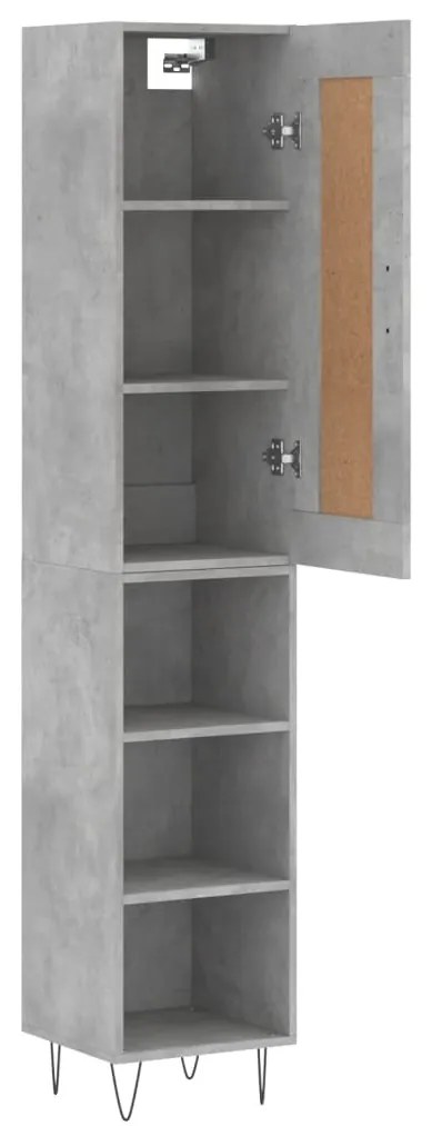 Credenza Grigio Cemento 34,5x34x180 cm in Legno Multistrato