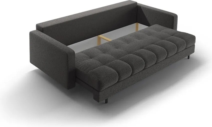 Divano grigio scuro allungabile/con contenitore con rivestimento in bouclé 222 cm Bali – Cosmopolitan Design