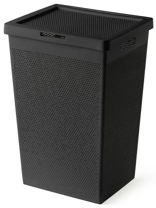 Cesta portabiancheria 65 lt nera in plastica riciclata