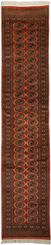 Bokhara Tappeto 360 x 80 Rosso (Pakistan) Annodato A Mano
