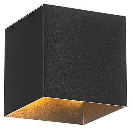 Lampada da parete per esterni nera con luce soffusa e sensore solare - Charlotte