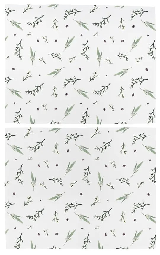 Tovagliette di stoffa con motivo natalizio in set da 2 35x45 cm Delicate Green - Butter Kings