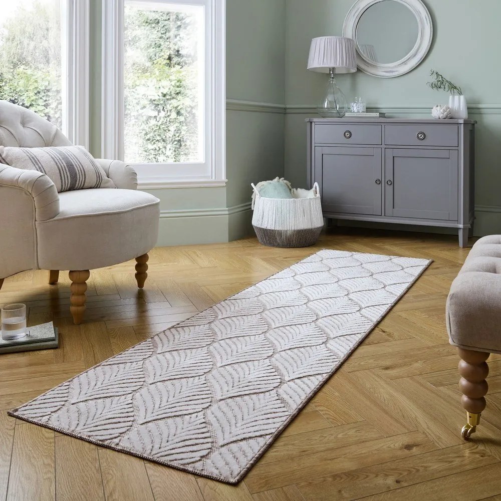 Tappeto da interno e esterno avorio 66x230 cm Elm Leaf – Flair Rugs
