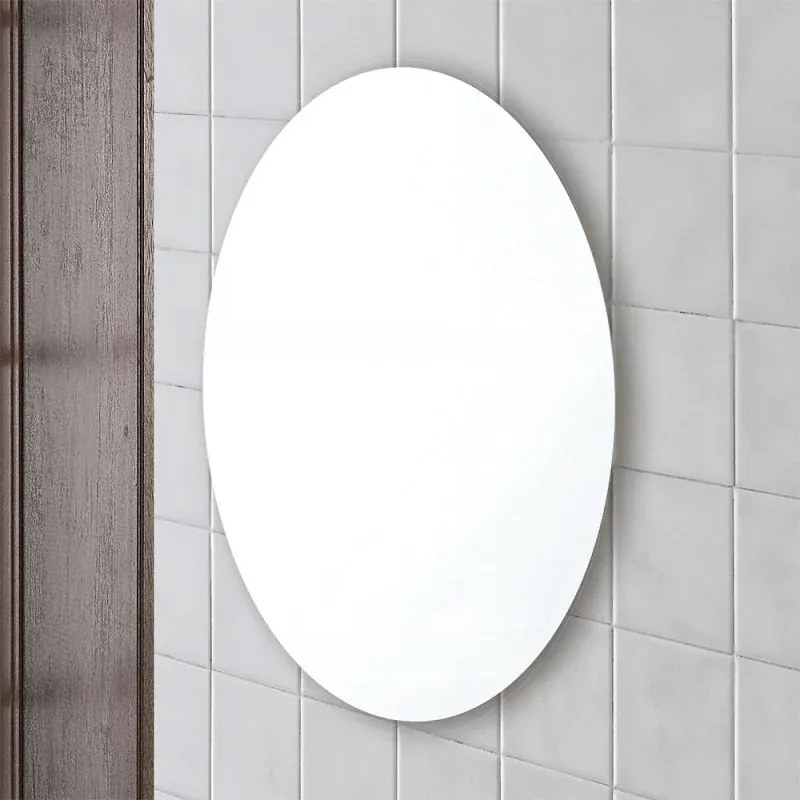 Specchio bagno ovale 45x65 cm a filo con installazione reversibile