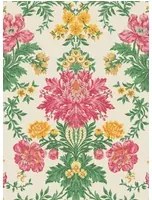 Cole & Son Carta da parati Poppies - Soft Fuchsia/ Buttercup and Fern on Cream