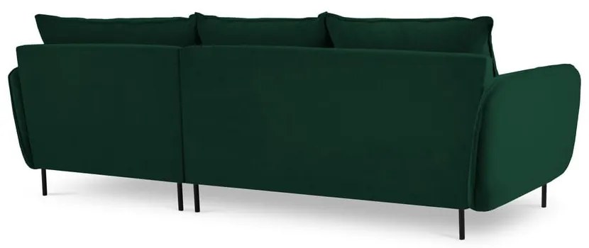 Divano angolare in velluto verde scuro (angolo destro) Vienna - Cosmopolitan Design