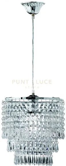 Orient sospensione tonda strass acrilico cromo cm25 1 luce attacco e27