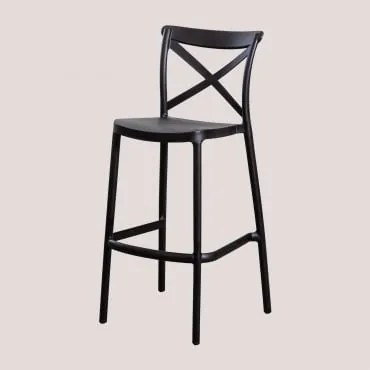 Sgabello Da Giardino Alto Impilabile Otax Nero & ↑75 Cm - Sklum