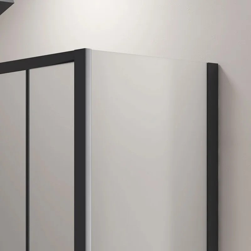 Box doccia 90x160 doppio scorrevole telaio nero vetro piumato | KFN6000SN - KAMALU