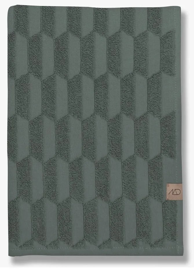 Asciugamano in cotone verde scuro 50x95 cm Geo - Mette Ditmer Denmark