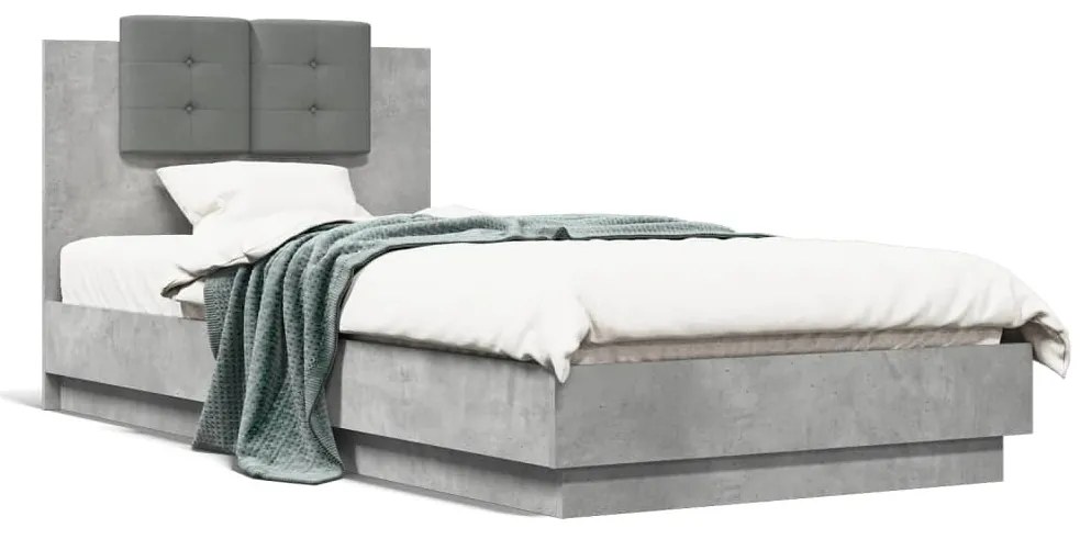 Giroletto Testiera Grigio Cemento 90x200 Cm Legno Multistrato /