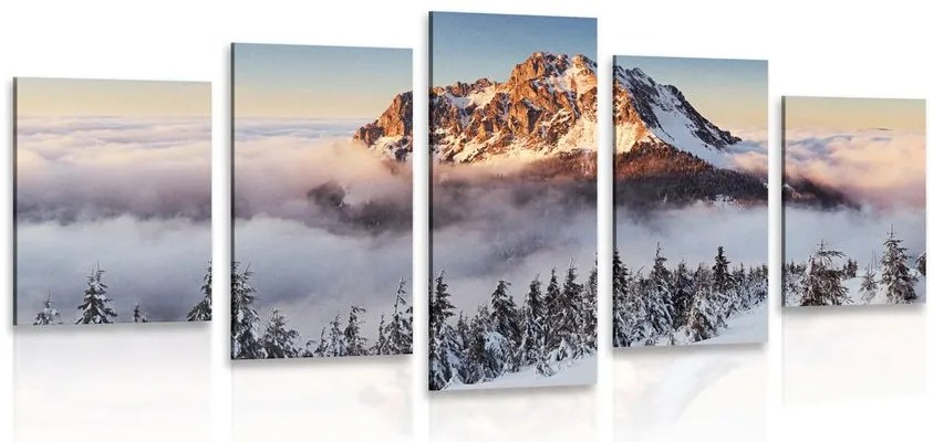 Quadri 5 pezzi – Rozsutec sotto la neve