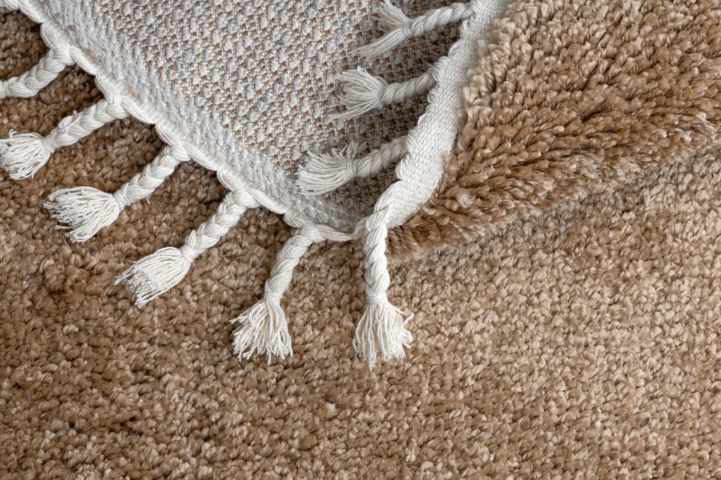 Tappeto BERBER 9000 cerchio beige Frange berbero marocchino shaggy