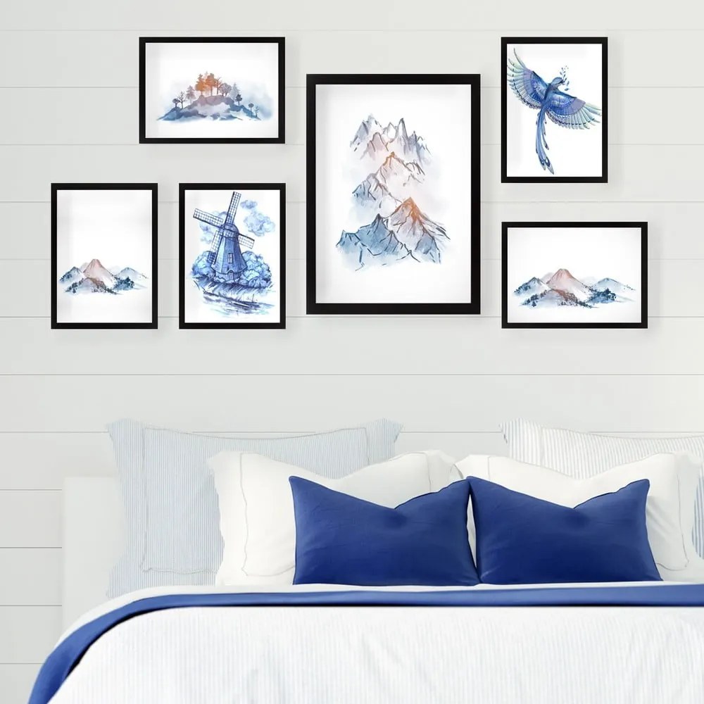 Dipinti in set da 6 pezzi Watercolor - Wallity