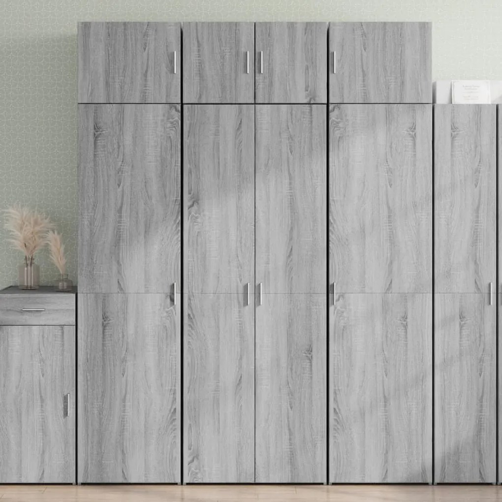 Credenza grigio sonoma 70x42,5x185 cm in legno multistrato